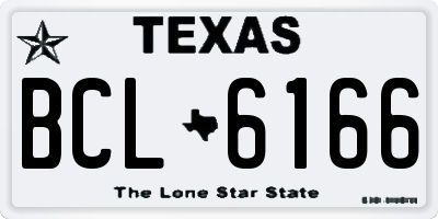TX license plate BCL6166