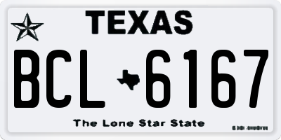 TX license plate BCL6167