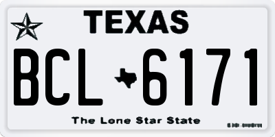 TX license plate BCL6171