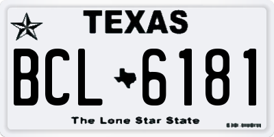 TX license plate BCL6181