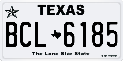TX license plate BCL6185