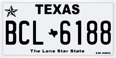 TX license plate BCL6188