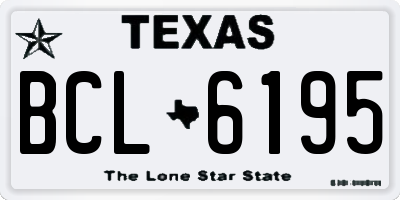 TX license plate BCL6195
