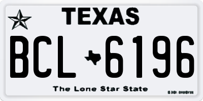 TX license plate BCL6196