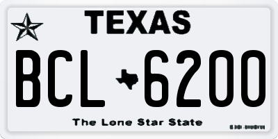 TX license plate BCL6200