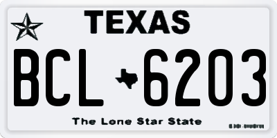 TX license plate BCL6203