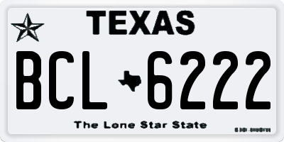 TX license plate BCL6222