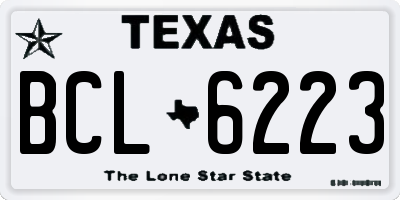 TX license plate BCL6223