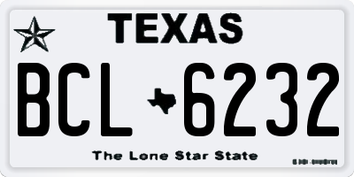 TX license plate BCL6232