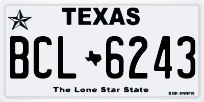 TX license plate BCL6243