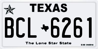 TX license plate BCL6261
