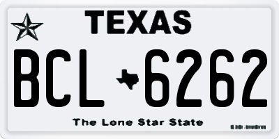 TX license plate BCL6262