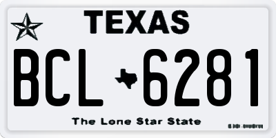 TX license plate BCL6281
