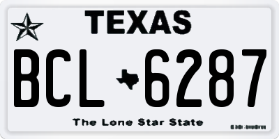 TX license plate BCL6287