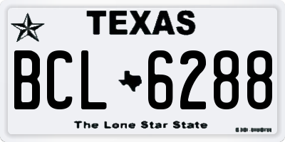 TX license plate BCL6288