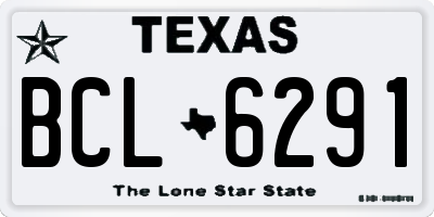 TX license plate BCL6291