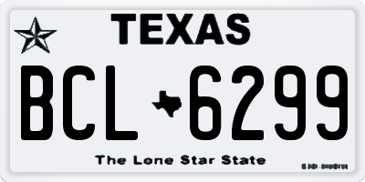 TX license plate BCL6299