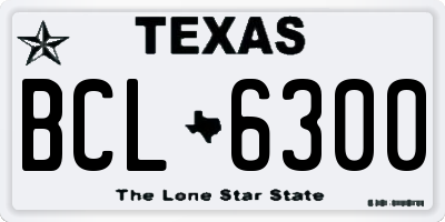 TX license plate BCL6300