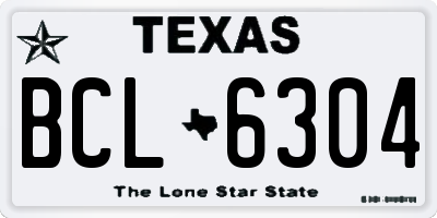 TX license plate BCL6304