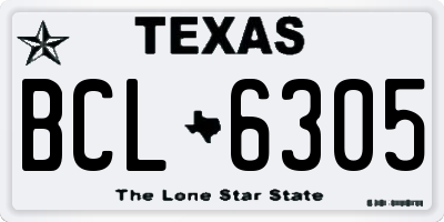 TX license plate BCL6305