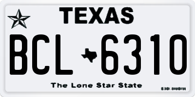 TX license plate BCL6310