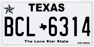 TX license plate BCL6314