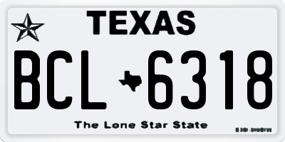 TX license plate BCL6318