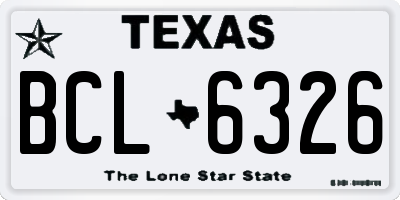 TX license plate BCL6326