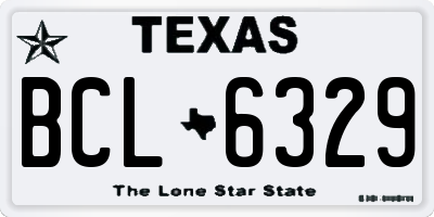 TX license plate BCL6329