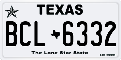 TX license plate BCL6332