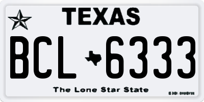 TX license plate BCL6333