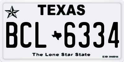 TX license plate BCL6334