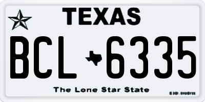 TX license plate BCL6335