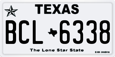 TX license plate BCL6338