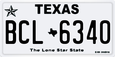 TX license plate BCL6340