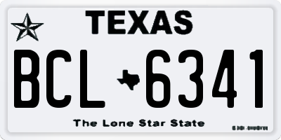 TX license plate BCL6341