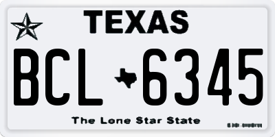 TX license plate BCL6345