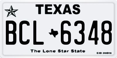 TX license plate BCL6348