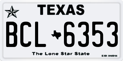 TX license plate BCL6353