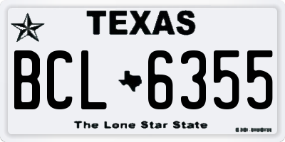 TX license plate BCL6355