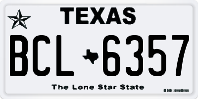 TX license plate BCL6357