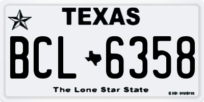 TX license plate BCL6358