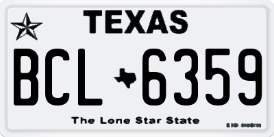 TX license plate BCL6359