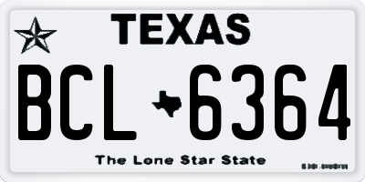 TX license plate BCL6364