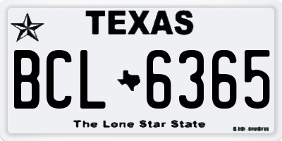 TX license plate BCL6365