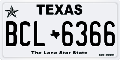 TX license plate BCL6366