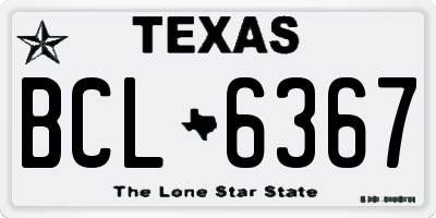 TX license plate BCL6367