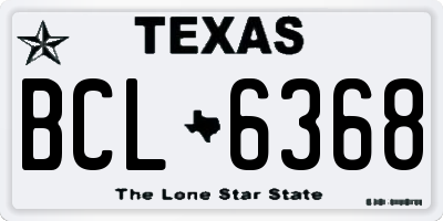 TX license plate BCL6368