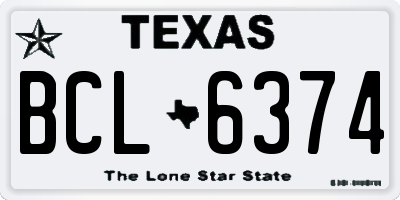 TX license plate BCL6374