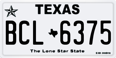 TX license plate BCL6375